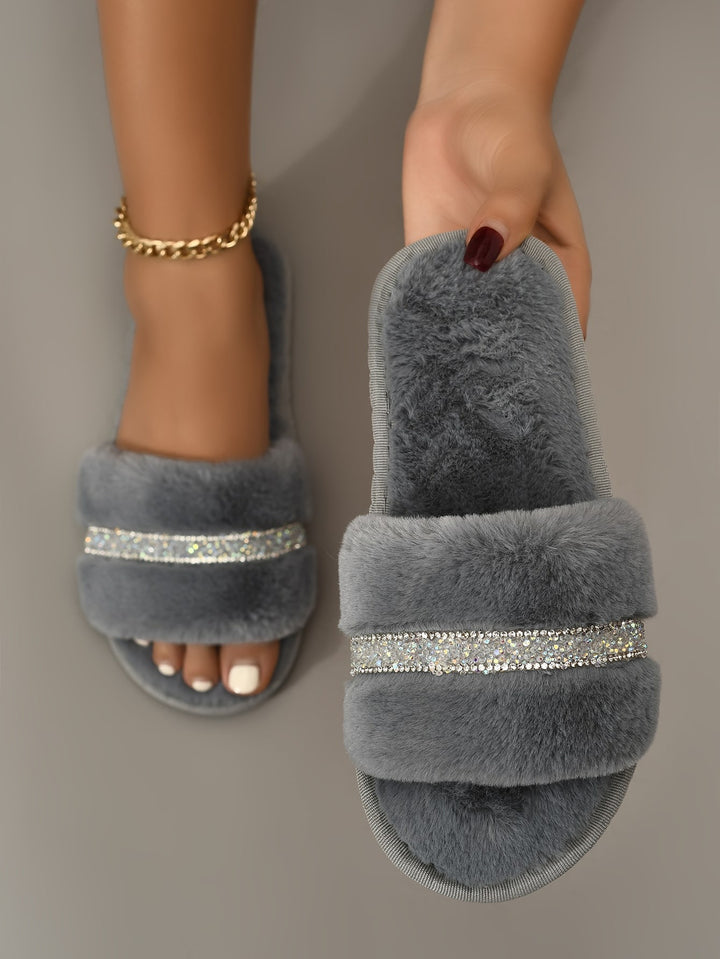 Faux Fur Rhinestone Sleepers